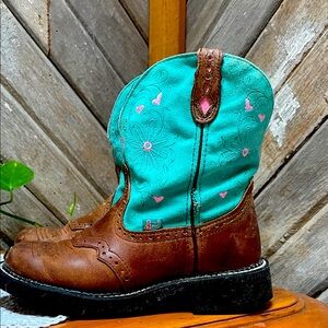 Justin Boots Brown and Teal Gypsy Boots